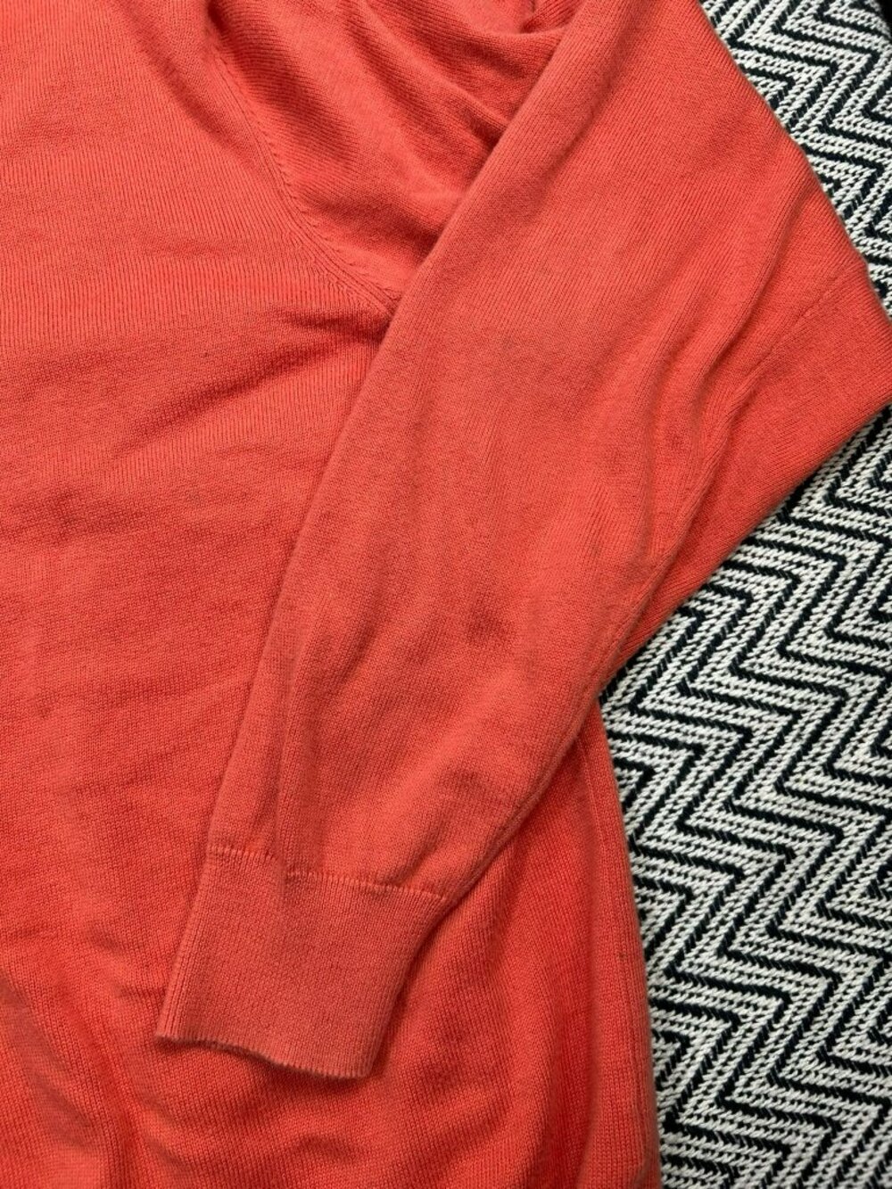 Brooks Brothers Mens Coral V-Neck Sweater Supima Cotton Size Large - Picture 6 of 8